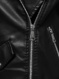 Geacă de piele pentru femei neagră OZONEE JS/11Z8061