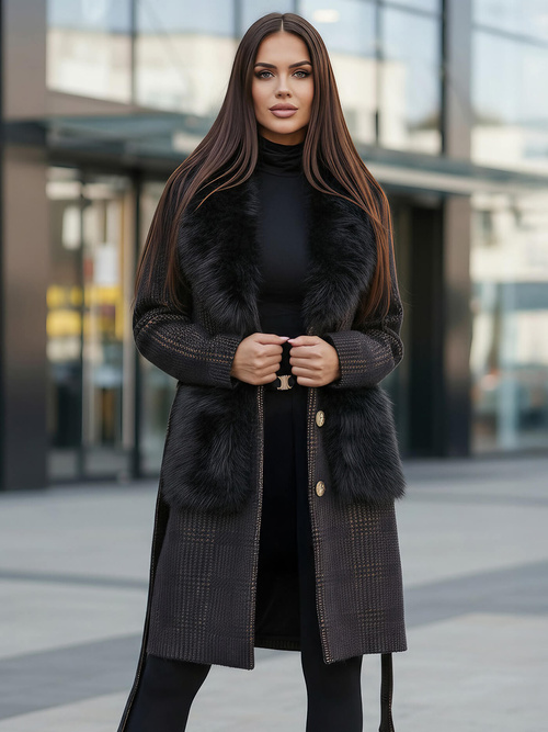 Palton de dama negru OZONEE JS/53M5200/1Z