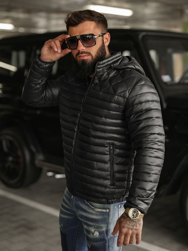 Geacă bărbați neagră OZONEE JS/16M9328/392BZ