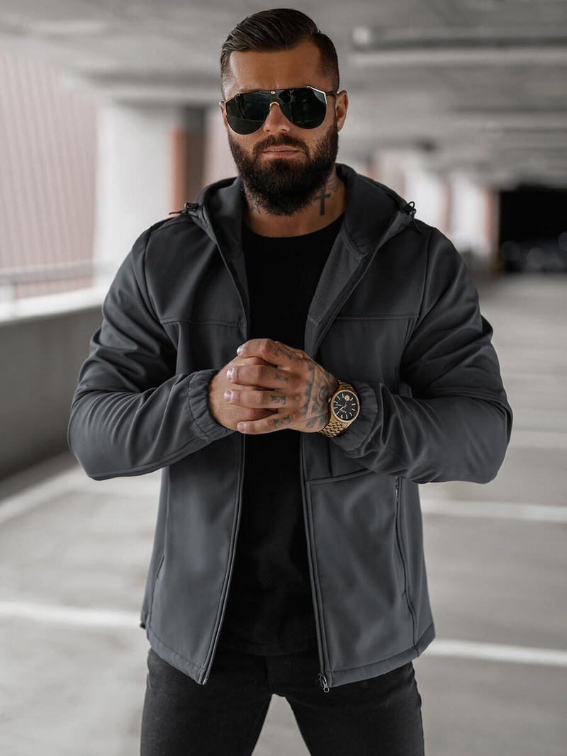 Jachetă bărbați softshell antracit OZONEE JS/27B6523/5Z