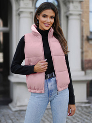 Vestă femei roz pudră OZONEE JS/16M9092/51