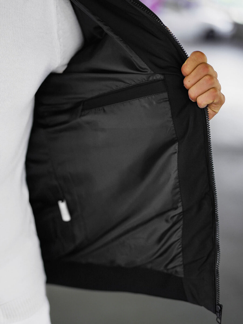 Geacă de iarnă parka bărbați alb-negru OZONEE JS/31M5030/392Z