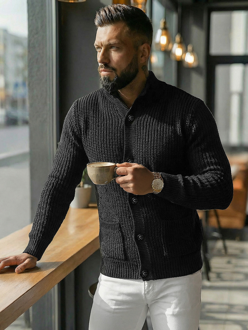 Pulover bărbați negru OZONEE NB/MM6020/4Z