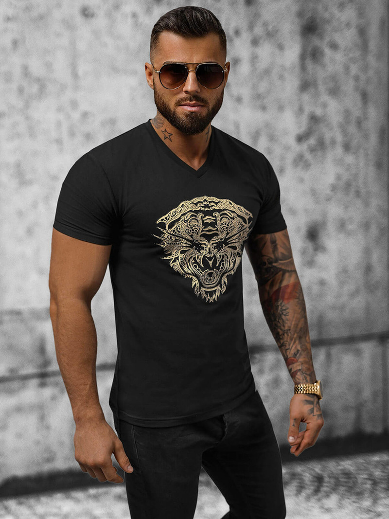 Tricou bărbați negru OZONEE NB/3011Z