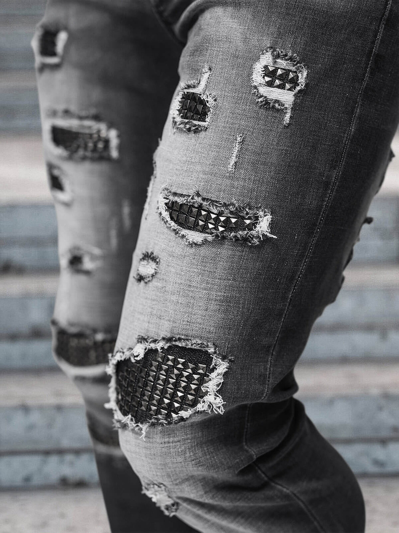 Blugi bărbaţi negri OZONEE NB/MP0152N