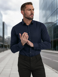 Cămașă bărbați albastru marin OZONEE V/V188