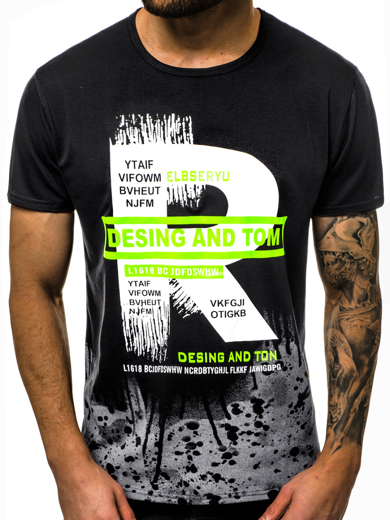 Tricou bărbați negru OZONEE JS/KS1945