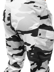 Pantaloni chino jogger pentru bărbați negri-albi OZONEE O/11103