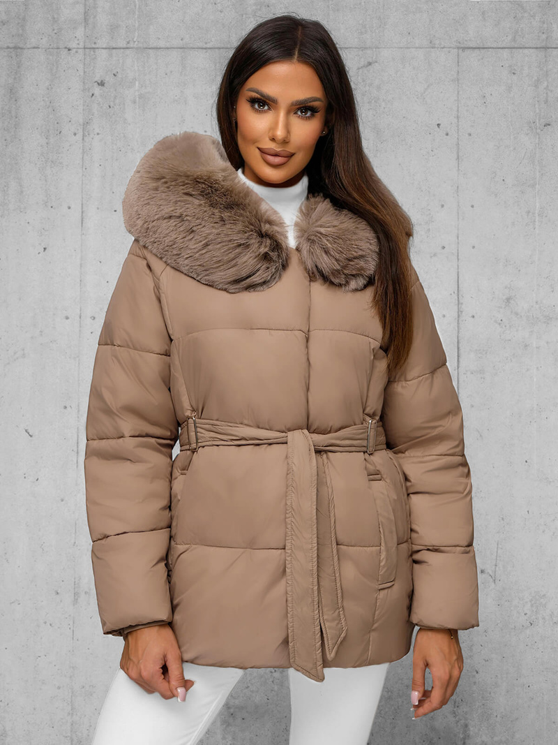 Geacă de femei bej OZONEE JS/16M9206/62Z