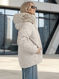 Geacă de femei gri deschis OZONEE JS/16M9296/280