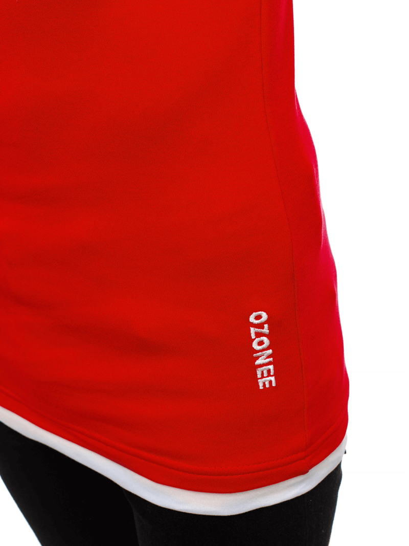 Tricou cu glugă bărbați roșu OZONEE O/1273Z