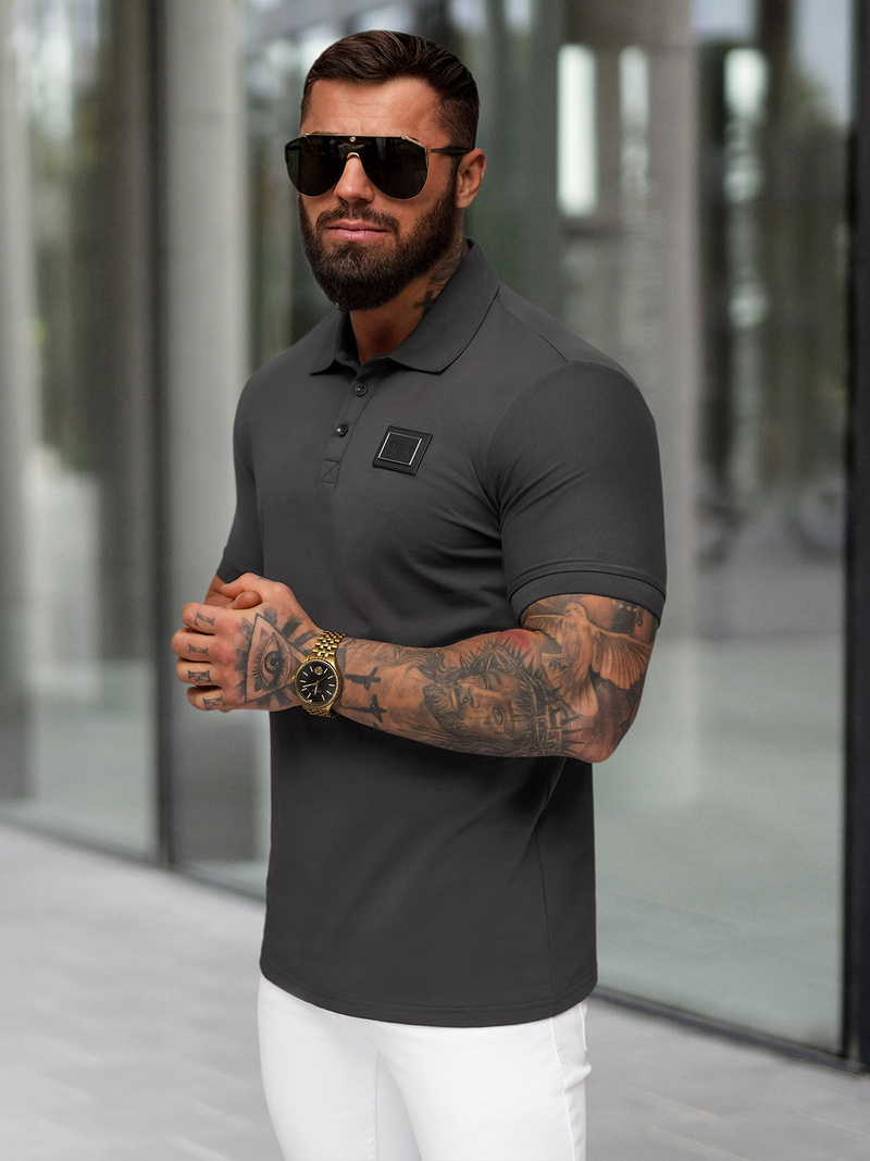 Tricou polo bărbați antracit OZONEE NB/MT3124