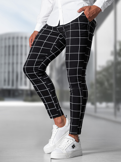 Pantaloni Chino Bărbaţi Negri OZONEE O/P4009Z