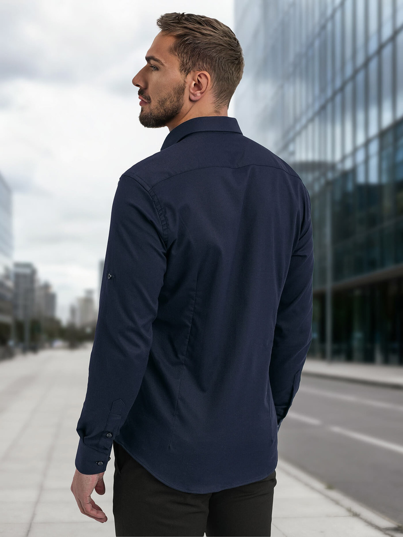 Cămașă bărbați albastru marin OZONEE V/V188
