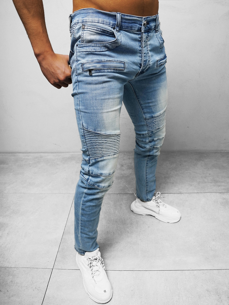 Blugi bărbaţi albaștri deschis OZONEE NB/MP0029BC