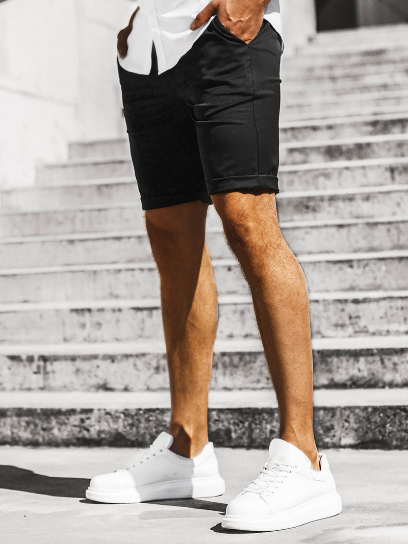 Pantaloni scurti chino bărbați negri OZONEE DJ/1001