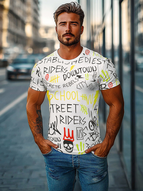 Tricou bărbați alb OZONEE JS/8T1212/1Z