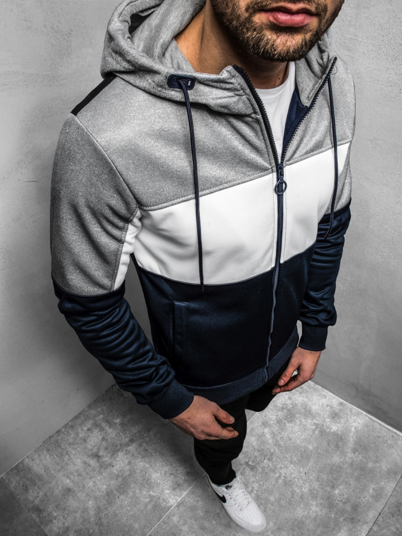 Hanorac bărbați albastru marin OZONEE JS/YD88012Z