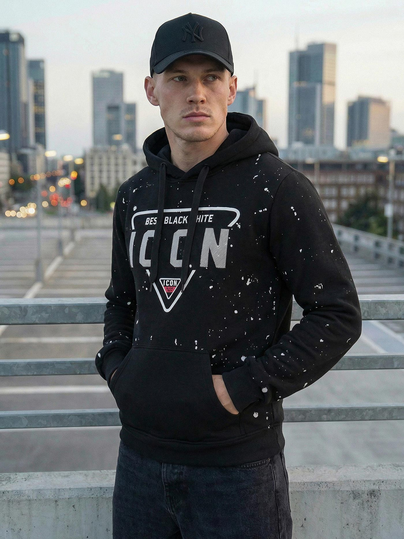 Hanorac bărbați negru OZONEE JS/8B1737/3Z