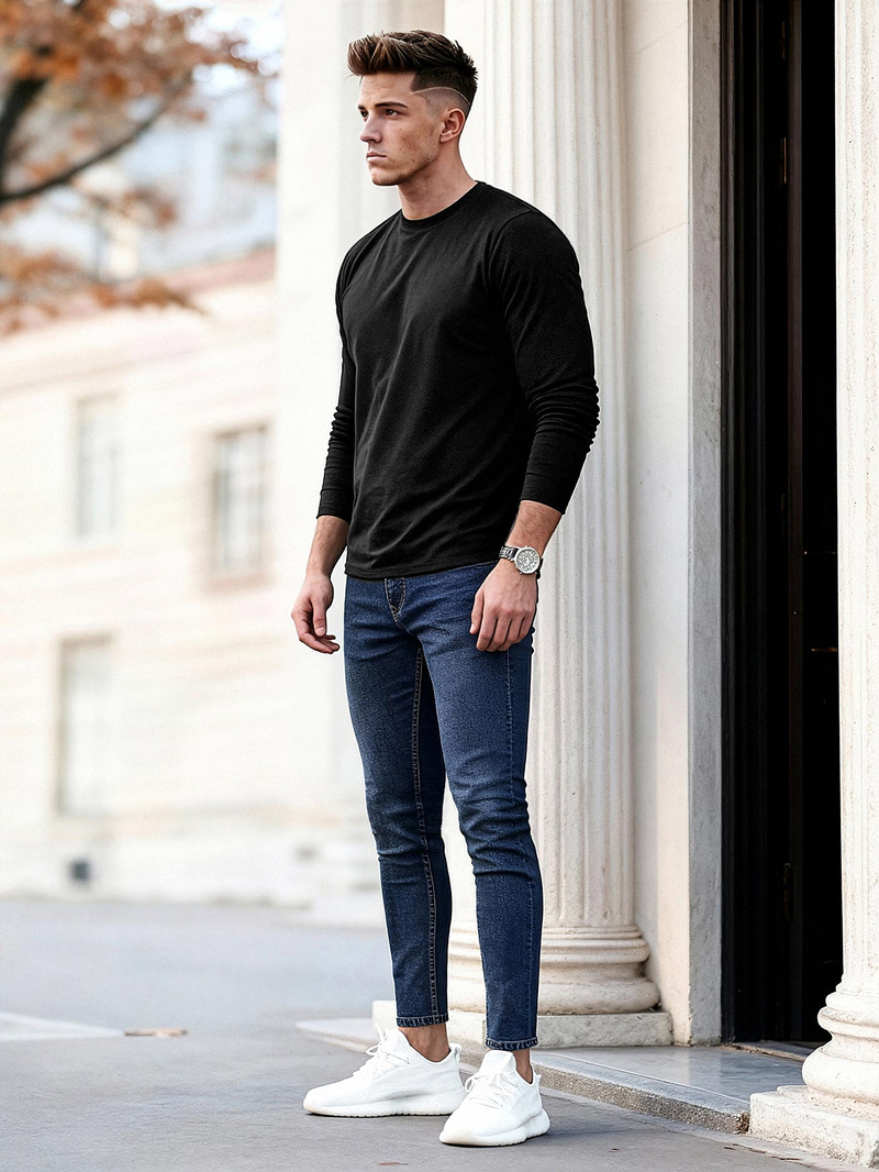 Blugi bărbaţi albaștri închis OZONEE O/JK2951Z