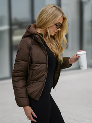 Geacă de femei ciocolată OZONEE JS/16M9187/158