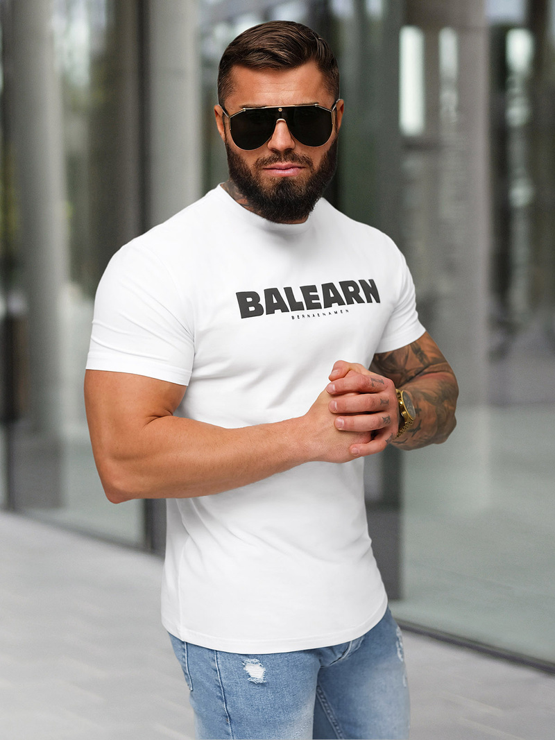 Tricou bărbați alb OZONEE NB/MT3135