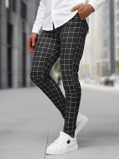Pantaloni chino bărbaţi negri OZONEE DJ/5515Z
