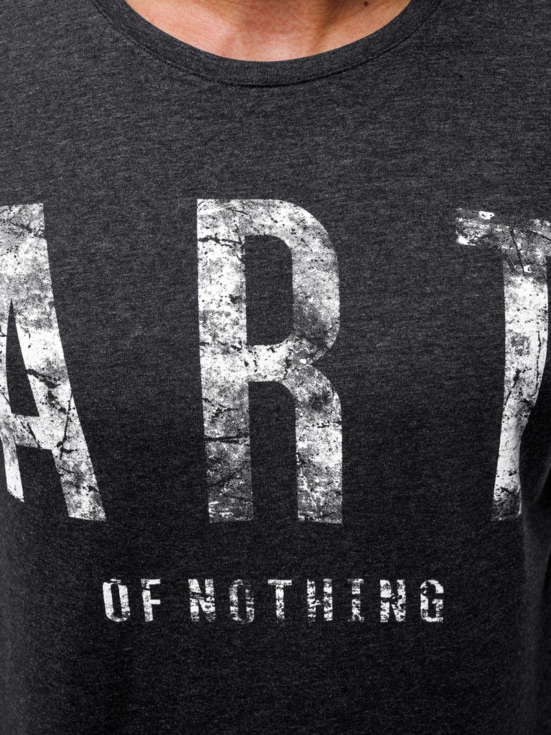 Tricou cu mânecă lungă antracit OZONEE O/1292Z