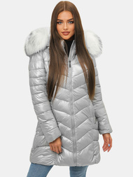 Geacă de iarnă femei argintiu OZONEE JS/M9053/92
