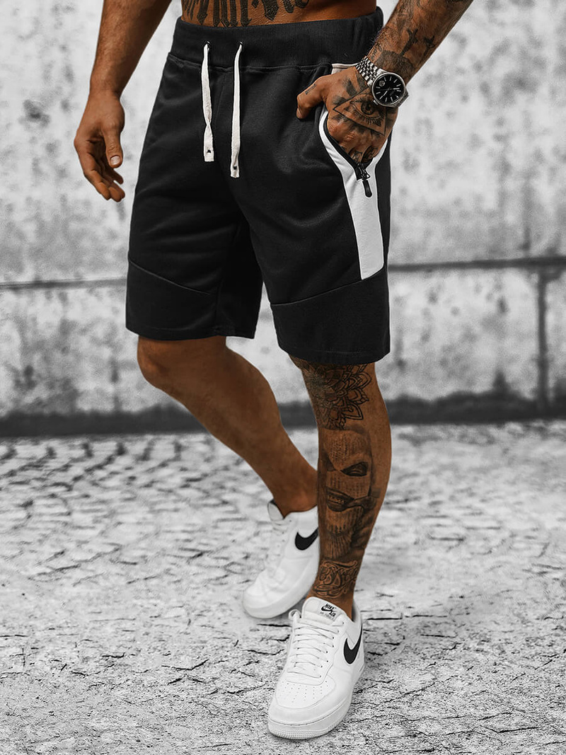 Pantaloni scurți sport bărbați negri OZONEE JS/8K936