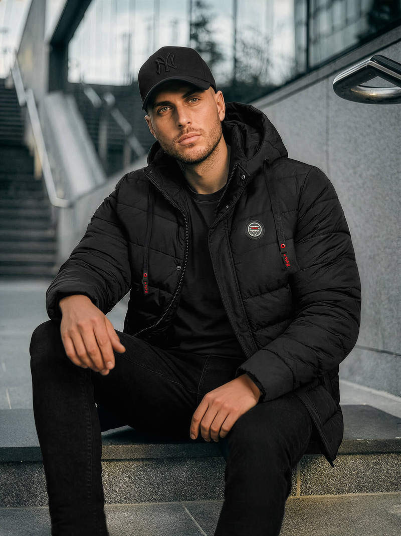 Geacă bărbați neagră OZONEE JS/31M5081/392Z