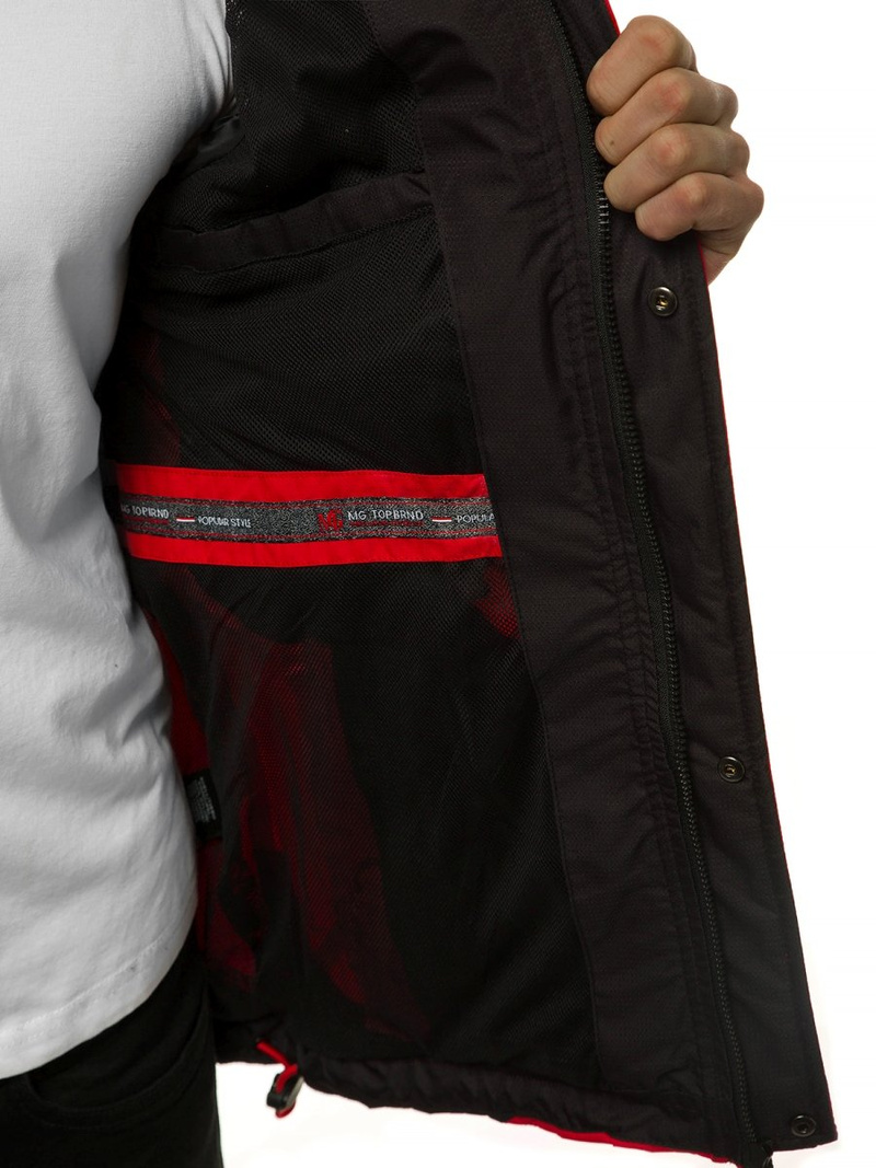 Jachetă de primăvară bărbați roșie OZONEE MG/2517