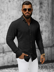 Cămașă bărbați neagră OZONEE O/V42