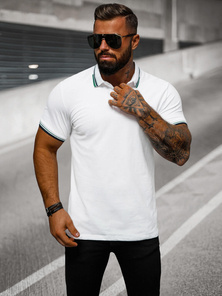 Tricou polo bărbați albă OZONEE O/DA736