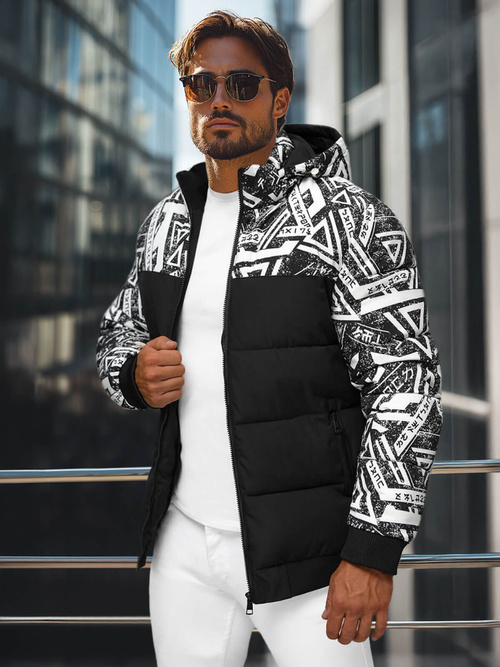 Geacă de iarnă parka bărbați neagră OZONEE JS/31M5025/392Z