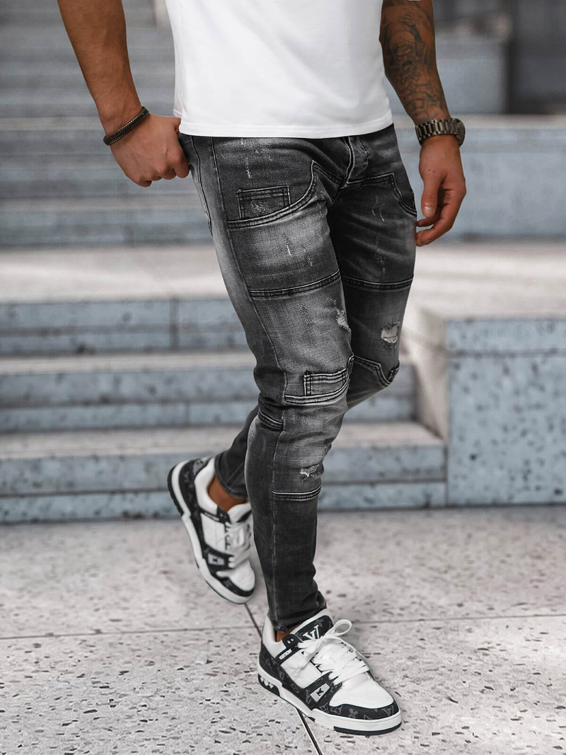 Blugi barbati negri OZONEE NB/MP0155N