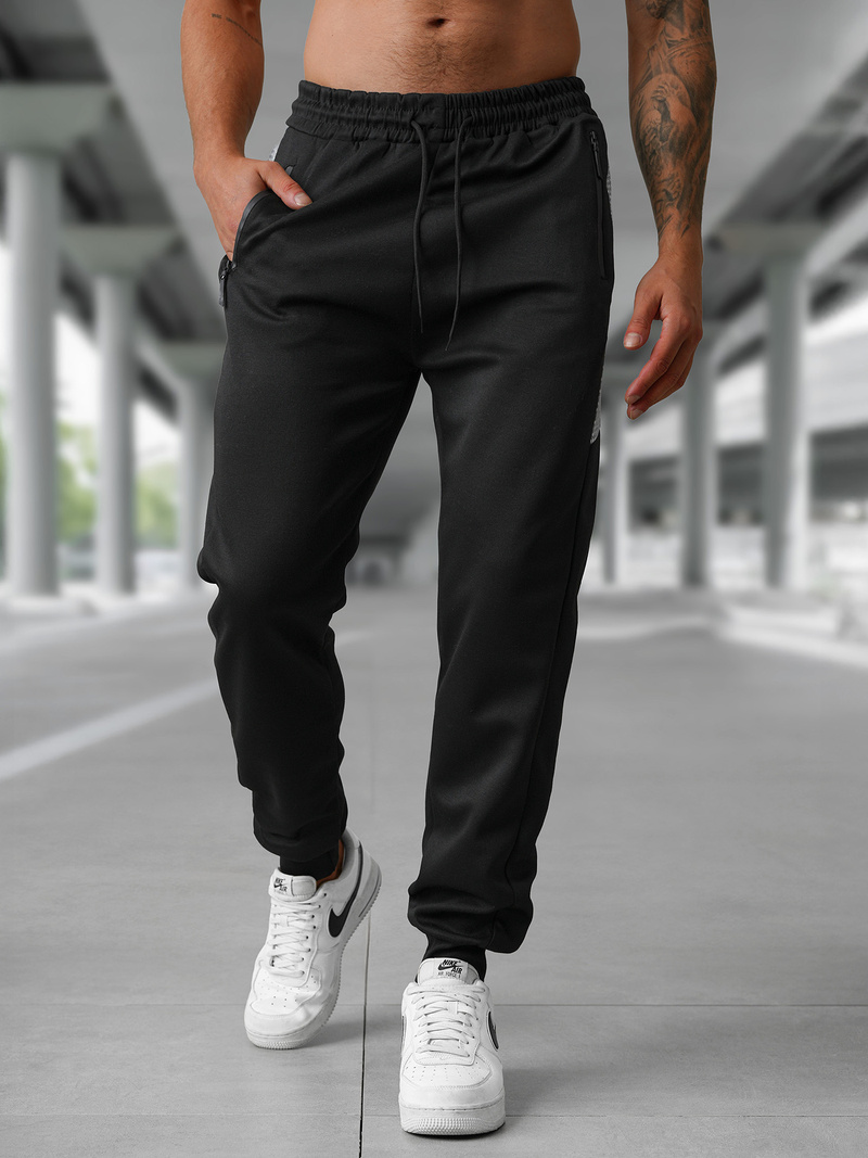 Pantaloni de trening bărbaţi negri OZONEE JS/15K1850/3