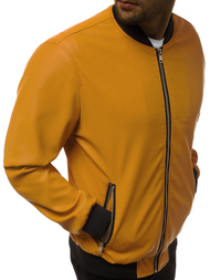 Geacă de piele bărbați camel OZONEE N/6125