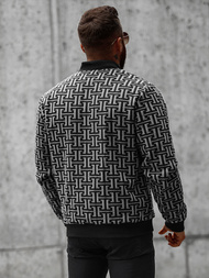 Jachetă bărbați neagră-gri OZONEE O/3A55