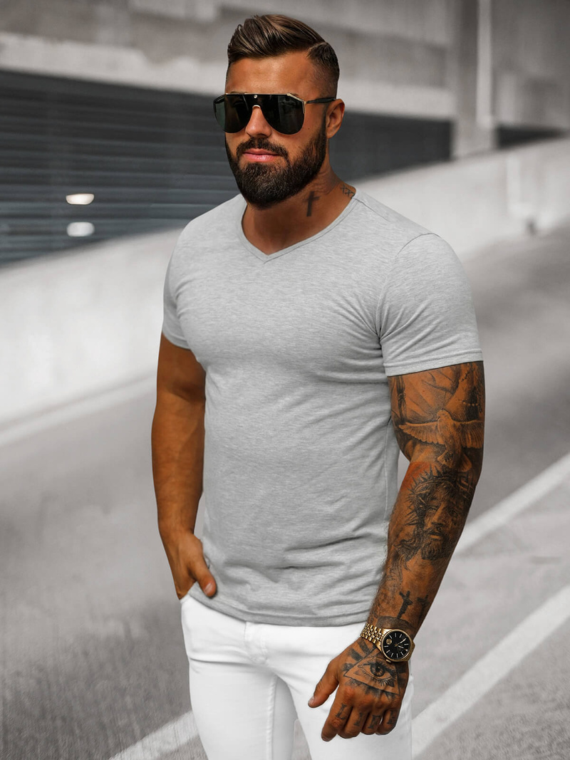 Tricou bărbați gri OZONEE JS/712007Z