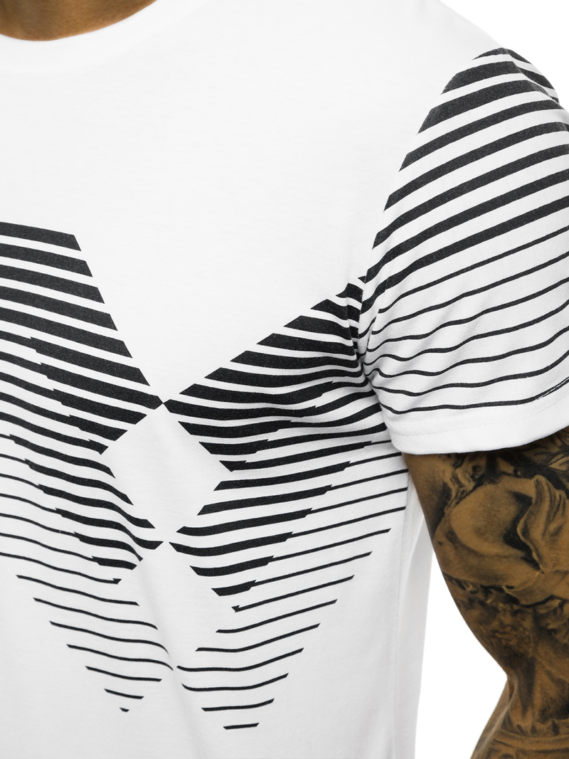 Tricou bărbați alb OZONEE JS/KS2058Z