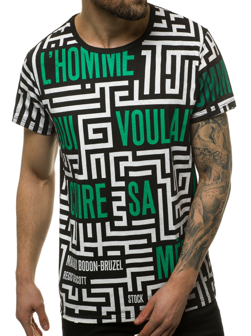 Tricou bărbați negru OZONEE JS/KS2020