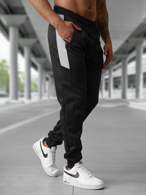 Pantaloni de trening bărbaţi negri OZONEE JS/15K1850/3