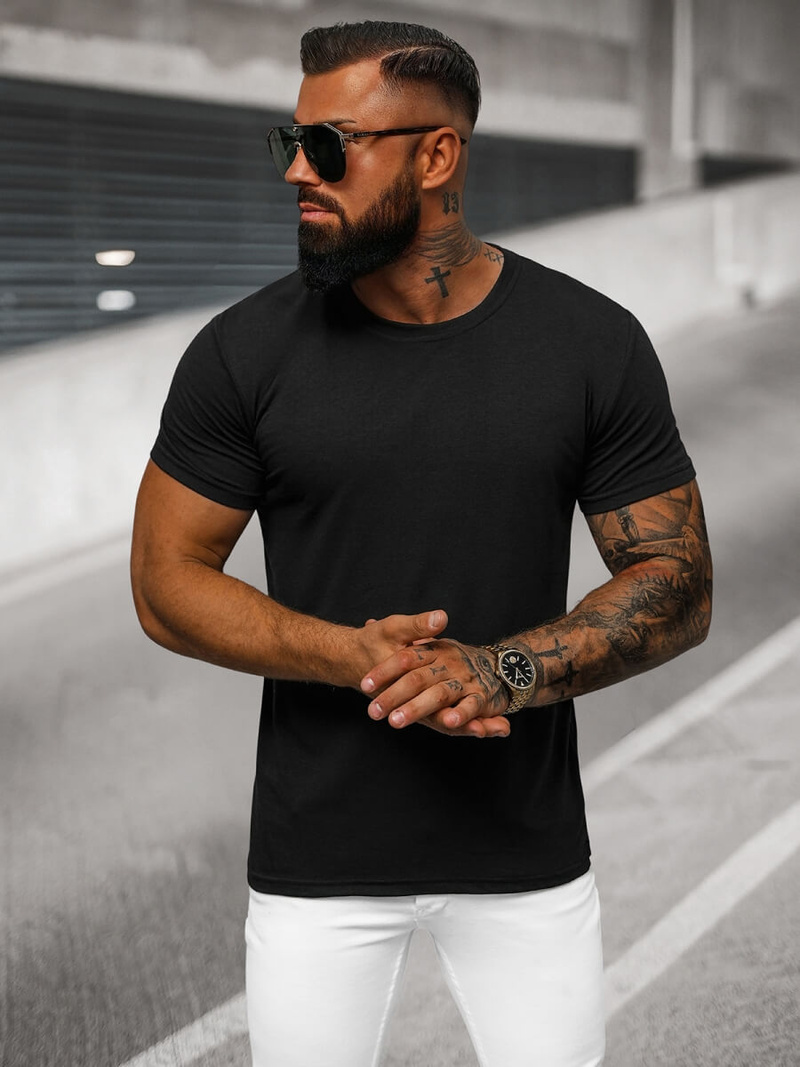 Tricou bărbați negru OZONEE O/T1277/3