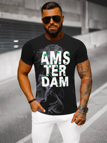 Tricou bărbați negru OZONEE O/T128/3