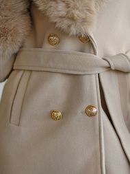 Palton de dama écru OZONEE JS/61M8509/280