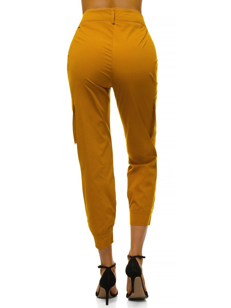 Pantaloni jogger pentru femei galben OZONEE O/HM002