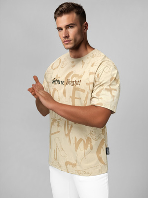 Tricou bărbați bej OZONEE O/YN2/621Z