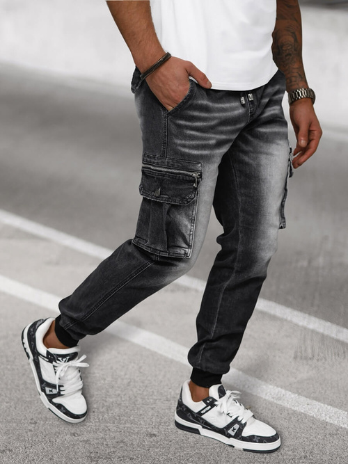 Pantaloni jogger bărbați negri OZONEE NB/MP0108N