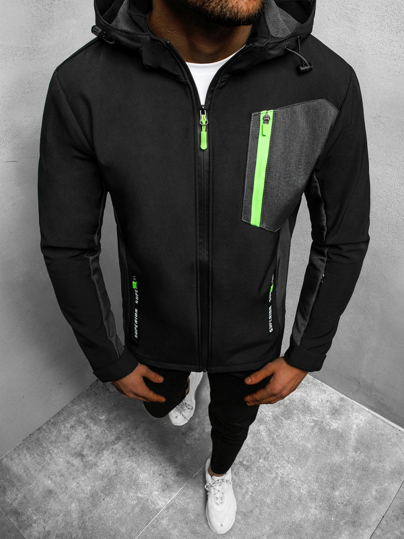 Jachetă softshell bărbați neagră OZONEE JS/HM188/1
